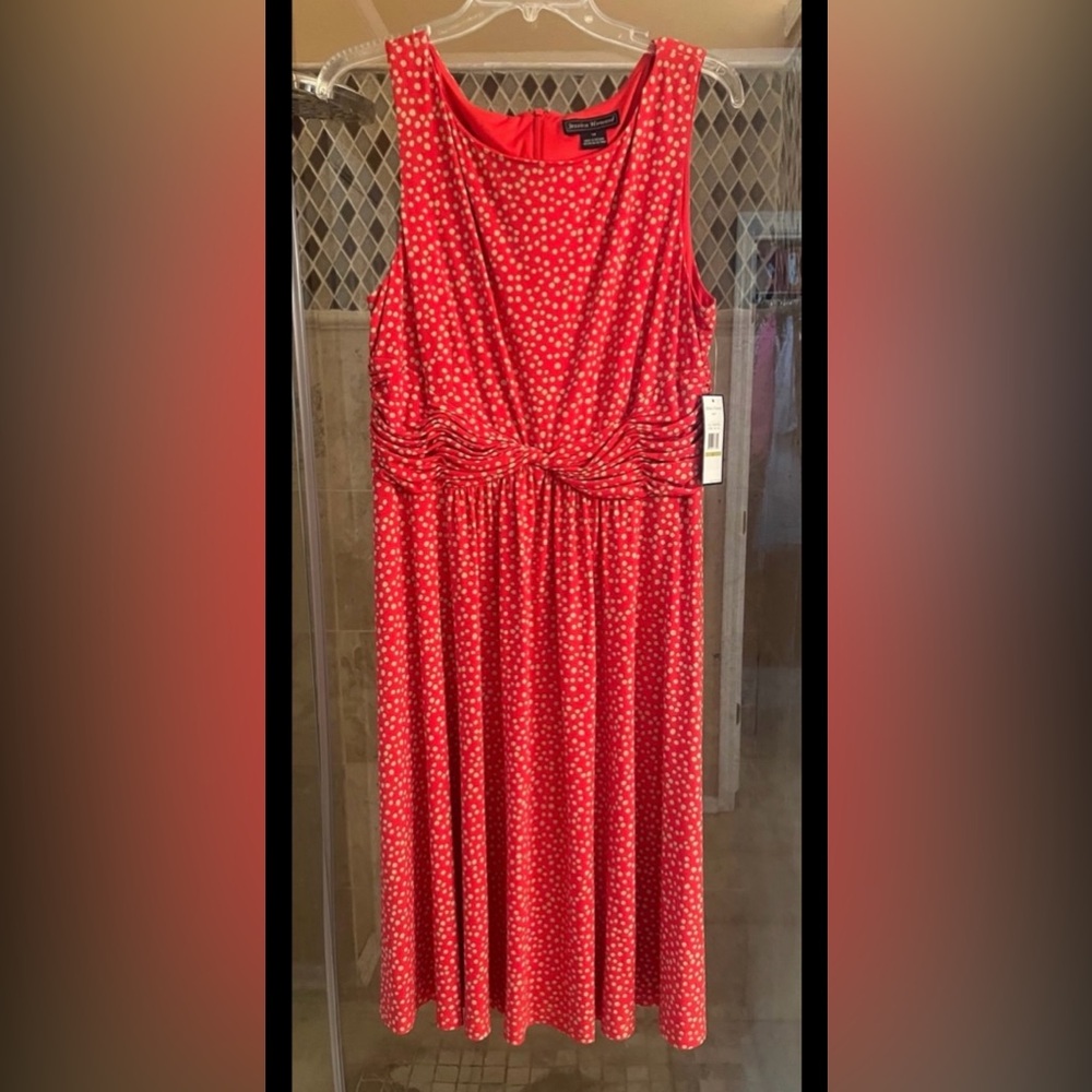 Jessica Howard Red Polka Dot Maxi Dress